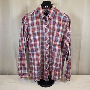 Vintage 90s Made in USA Plaid Button Down Shirt Americana Style Size L